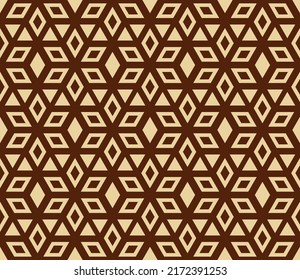 Abstract geometric pattern. A seamless vector background. Gold and brown ornament. Graphic modern pattern. Simple lattice graphic design