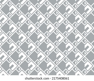 Abstract geometric pattern. A seamless vector background. White and gray ornament. Graphic modern pattern. Simple lattice graphic design.