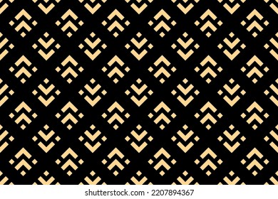 Patrón geométrico abstracto. Un fondo vectorial sin fisuras. Ornamento dorado y negro. Patrón gráfico moderno. Diseño gráfico de letrinas simple