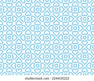 Abstract geometric pattern. A seamless vector background. White and blue ornament. Graphic modern pattern. Simple lattice graphic design