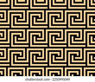 Abstract geometric pattern. A seamless vector background. Gold and black ornament. Graphic modern pattern. Simple lattice graphic design