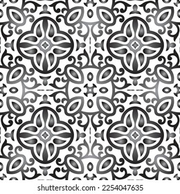 Abstract geometric pattern with seamless vector background. Black and White.