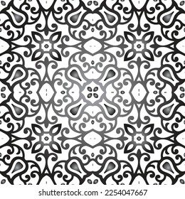 Abstract geometric pattern with seamless vector background. Black and White.