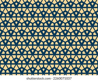 Abstract geometric pattern. A seamless vector background. Gold and dark blue ornament. Graphic modern pattern. Simple lattice graphic design