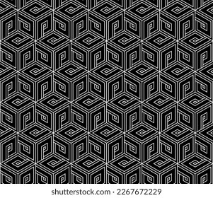 Abstract geometric pattern. A seamless vector background. White and black ornament. Graphic modern pattern. Simple lattice graphic design