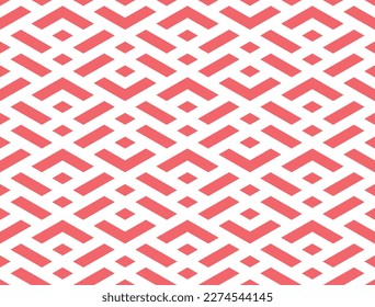 Abstract geometric pattern. A seamless vector background. White and pink ornament. Graphic modern pattern. Simple lattice graphic design