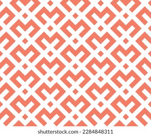 Abstract geometric pattern. A seamless vector background. White and pink ornament. Graphic modern pattern. Simple lattice graphic design