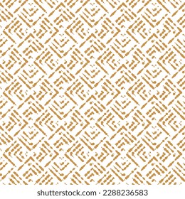 Abstract geometric pattern. A seamless vector background. White and gold ornament. Graphic modern pattern. Simple lattice graphic design