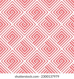 Abstract geometric pattern. A seamless vector background. White and pink ornament. Graphic modern pattern. Simple lattice graphic design