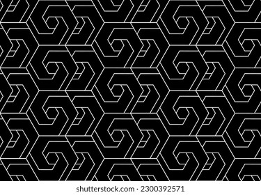 Abstract geometric pattern. A seamless vector background. White and black ornament. Graphic modern pattern. Simple lattice graphic design