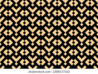 Abstract geometric pattern. A seamless vector background. Gold and black ornament. Graphic modern pattern. Simple lattice graphic design