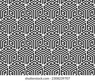Abstract geometric pattern. A seamless vector background. White and black ornament. Graphic modern pattern. Simple lattice graphic design