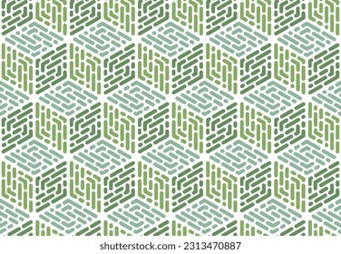 Abstract geometric pattern. A seamless vector background. White and green ornament. Graphic modern pattern. Simple lattice graphic design