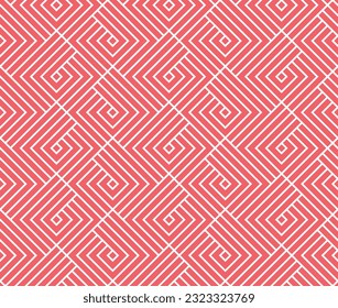 Abstract geometric pattern. A seamless vector background. White and pink ornament. Graphic modern pattern. Simple lattice graphic design
