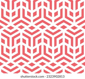 Abstract geometric pattern. A seamless vector background. White and pink ornament. Graphic modern pattern. Simple lattice graphic design