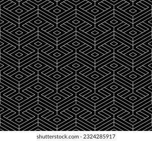 Abstract geometric pattern. A seamless vector background. White and black ornament. Graphic modern pattern. Simple lattice graphic design
