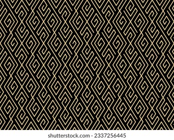 Abstract geometric pattern. A seamless vector background. Gold and black ornament. Graphic modern pattern. Simple lattice graphic design