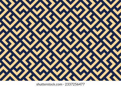 Abstract geometric pattern. A seamless vector background. Gold and dark blue ornament. Graphic modern pattern. Simple lattice graphic design