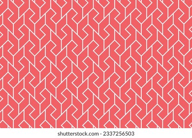 Abstract geometric pattern. A seamless vector background. White and pink ornament. Graphic modern pattern. Simple lattice graphic design