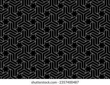 Abstract geometric pattern. A seamless vector background. White and black ornament. Graphic modern pattern. Simple lattice graphic design