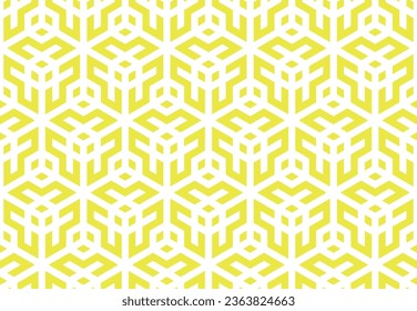 Abstract geometric pattern. A seamless vector background. White and yellow ornament. Graphic modern pattern. Simple lattice graphic design