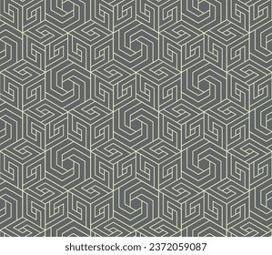 Abstract geometric pattern. A seamless vector background. Beige and gray ornament. Graphic modern pattern. Simple lattice graphic design