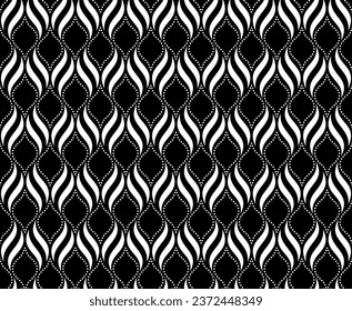 Abstract geometric pattern. A seamless vector background. White and black ornament. Graphic modern pattern. Simple lattice graphic design