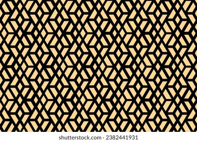 Abstract geometric pattern. A seamless vector background. Gold and black ornament. Graphic modern pattern. Simple lattice graphic design