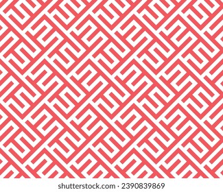 Abstract geometric pattern. A seamless vector background. White and pink ornament. Graphic modern pattern. Simple lattice graphic design