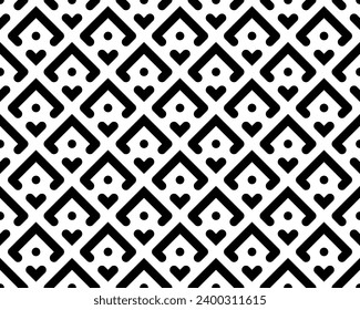 Abstract geometric pattern. A seamless vector background. White and black ornament. Graphic modern pattern. Simple lattice graphic design