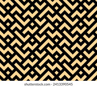 Abstract geometric pattern. A seamless vector background. Gold and black ornament. Graphic modern pattern. Simple lattice graphic design