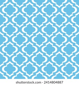 Abstract geometric pattern. A seamless vector background. Blue and white ornament.