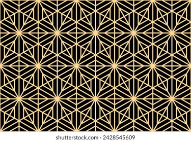 Abstract geometric pattern. A seamless vector background. Gold and black ornament. Graphic modern pattern. Simple lattice graphic design