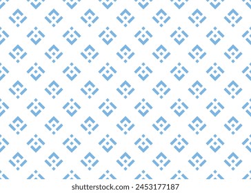 Abstract geometric pattern. A seamless vector background. White and blue ornament. Graphic modern pattern. Simple lattice graphic design