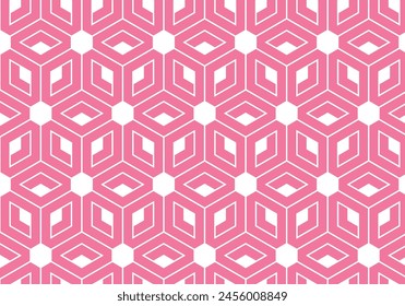 Abstract geometric pattern. A seamless vector background. White and pink ornament. Graphic modern pattern. Simple lattice graphic design