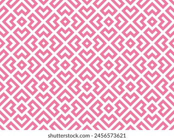 Abstract geometric pattern. A seamless vector background. White and pink ornament. Graphic modern pattern. Simple lattice graphic design