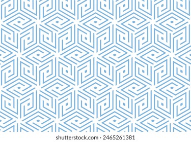 Abstract geometric pattern. A seamless vector background. White and blue ornament. Graphic modern pattern. Simple lattice graphic design