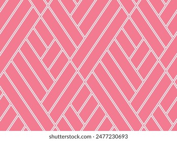 Abstract geometric pattern. A seamless vector background. White and pink ornament. Graphic modern pattern. Simple lattice graphic design