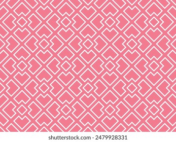 Abstract geometric pattern. A seamless vector background. White and pink ornament. Graphic modern pattern. Simple lattice graphic design