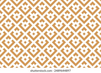 Abstract geometric pattern. A seamless vector background. White and golden ornament. Graphic modern pattern. Simple lattice graphic design
