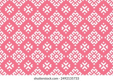 Abstract geometric pattern. A seamless vector background. White and pink ornament. Graphic modern pattern. Simple lattice graphic design