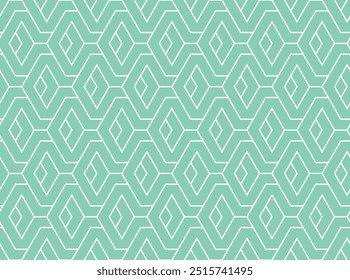 Abstract geometric pattern. A seamless vector background. White and green ornament. Graphic modern pattern. Simple lattice graphic design