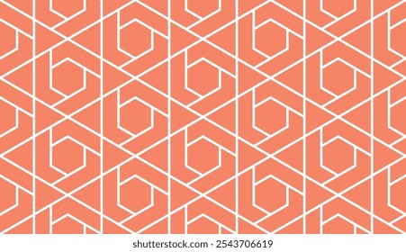 Padrão geométrico abstrato. Um fundo de vetor sem costura. Ornamento branco e rosa. Padrão gráfico moderno. Design gráfico simples com reticulado