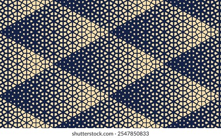 Abstract geometric pattern. A seamless vector background. Golden and dark blue ornament. Graphic modern pattern. Simple lattice graphic design