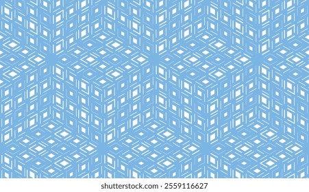 Abstract geometric pattern. A seamless vector background. White and blue ornament. Graphic modern pattern. Simple lattice graphic design
