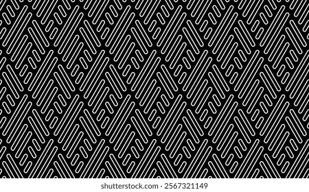 Abstract geometric pattern. A seamless vector background. White and black ornament. Graphic modern pattern. Simple lattice graphic design.