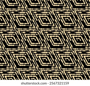Abstract geometric pattern. A seamless vector background. Golden and black ornament. Graphic modern pattern. Simple lattice graphic design
