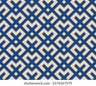 Abstract geometric pattern. A seamless vector background. Golden and dark blue ornament. Graphic modern pattern. Simple lattice graphic design