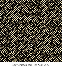 Abstract geometric pattern. A seamless vector background. Golden and black ornament. Graphic modern pattern. Simple lattice graphic design