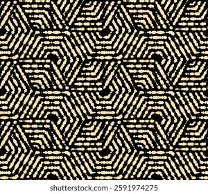 Abstract geometric pattern. A seamless vector background. Golden and dark blue ornament. Graphic modern pattern. Simple lattice graphic design
